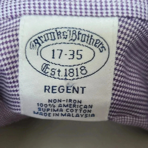 BROOKS BROTHERS Regular fit  Regent Purple Shirt - Picture 6 of 9